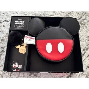 Disney Mickey Mouse Women’s Shoulder Bag 2 Keychains 3 Piece Set Valentine Gift